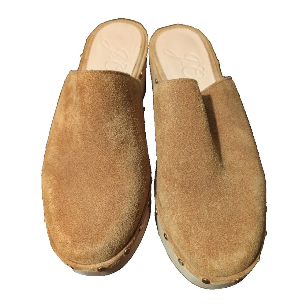 J. Crew Dakota Studded Tan Suede Clogs Size 9 EUC